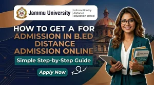 B.Ed Distance Admission Jammu University